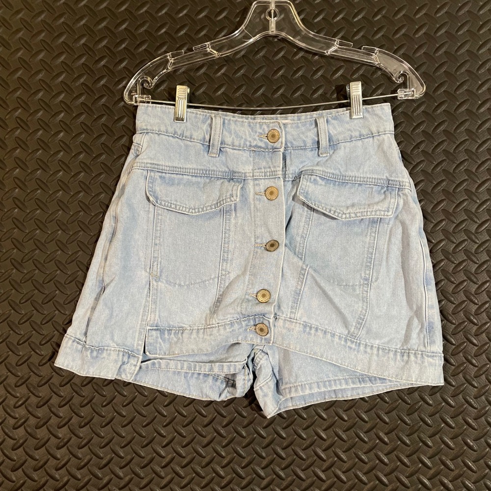 Flying Angel‎ Button Front Skort Skirt Shorts Denim Jean Women's Size 5/27